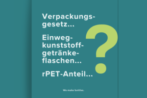 The Packaging Act specifies requirements for the proportion of recycled material in disposable plastic drinks bottles.